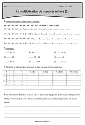 Sens de la multiplication - Nombres entiers – Cm1 – Exercices à imprimer