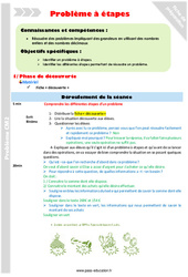 Problème à étapes - CM2 - Fiche de préparation - PDF à imprimer