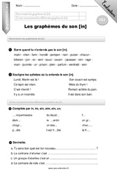 Graphèmes du son [in] - CE2 - Evaluation - Bilan - PDF à imprimer