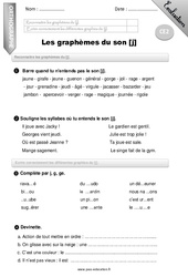 Graphèmes du son [J] - CE2 - Evaluation - Bilan - PDF à imprimer