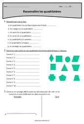 Reconnaître les quadrilatères - Cm1 - Exercices corrigés - PDF à imprimer
