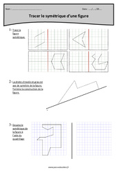 Tracer le symétrique d’une figure - Cm1 - Exercices  - PDF à imprimer