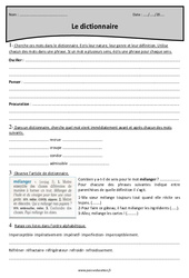 Ordre alphabétique - Dictionnaire - Cm2 - Exercices  - PDF à imprimer