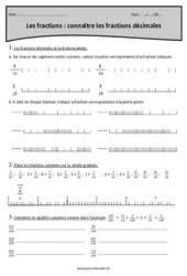Connaître les fractions décimales - Cm2 - Exercices avec correction