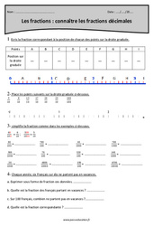 Droite graduée - Fractions décimales - Cm2 - Exercices  - PDF à imprimer