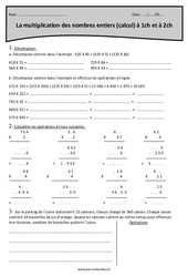 Nombres entiers à 1 et 2 chiffres - Cm2 - Exercices sur la multiplication - PDF à imprimer