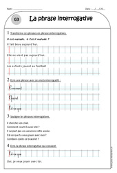 Phrase interrogative - Ce1 - Exercices avec correction - PDF à imprimer