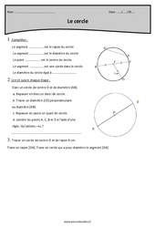 Diamètre, rayon, segment et point - Cm2 - Exercices sur le cercle