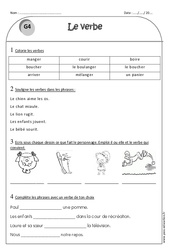 Verbe - Ce1 - Exercices  - PDF à imprimer