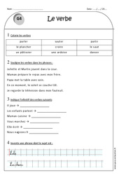 Les verbe au Ce1 - Exercices corrigés - PDF à imprimer
