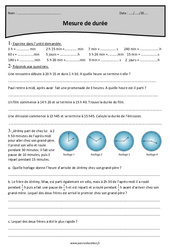 Mesure de durée - Cm2 - Exercices avec correction - PDF à imprimer