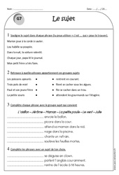 Sujet - Ce1 - Exercices  - PDF à imprimer