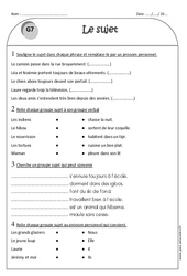 Groupe sujet - Ce1 - Exercices corrigés - PDF à imprimer