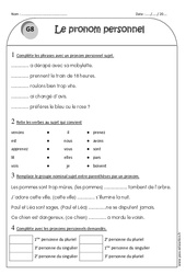 Pronom personnel - Ce1 - Exercices corrigés - PDF à imprimer
