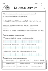 Groupes nominaux - Pronom personnel - Ce1 - Exercices avec correction - PDF à imprimer