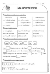 Déterminants - Ce1 - Exercices  - PDF à imprimer
