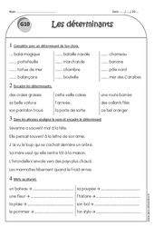 Déterminants - Ce1 - Exercices corrigés - PDF à imprimer