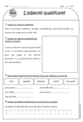 Adjectifs qualificatifs - Ce1 - Exercices avec correction - PDF à imprimer