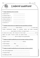 L'adjectif qualificatif - Ce1 - Exercices de grammaire - PDF à imprimer