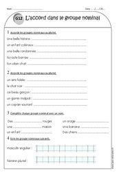 Groupes nominaux - Ce1 - Exercices corrigés - PDF à imprimer