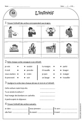 Infinitif - Ce1 - Exercices  - PDF à imprimer