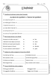 Verbes à l'infinitif - Ce1 - Exercices corrigés - PDF à imprimer