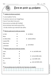 Présent - Etre et avoir - Ce1 - Exercices corrigés - PDF à imprimer