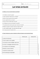 Verbes attributifs - 4ème - Exercices corrigés - PDF à imprimer