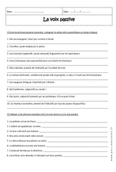 Voix passive - 4ème - Exercices corrigés - PDF à imprimer