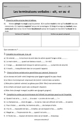 Terminaisons verbales -ait -er ou -é - Cm2 - Exercices  - PDF à imprimer