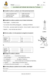 Présent de l’indicatif des verbes en -er - Cm1 - Exercices avec correction - PDF à imprimer