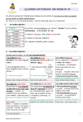 Présent de l’indicatif des verbes en -er - Cm2 - Leçon