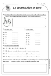 Soustraction en ligne - Ce1 - Exercices corrigés - PDF à imprimer