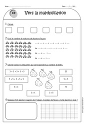 Vers la multiplication - Ce1 - Exercices corrigés - PDF à imprimer