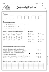 Multiplication – Ce1 – Exercices avec correction - PDF à imprimer