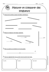 Mesurer et comparer des longueurs - Ce1 - Exercices  - PDF à imprimer