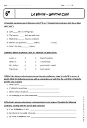 Génitif - 6ème - Exercices corrigés - PDF à imprimer