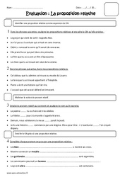 Proposition relative - Cm1 - Evaluation - PDF à imprimer