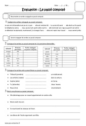 Passé composé - Cm1 - Evaluation - PDF à imprimer