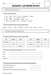 Familles de mots - Cm1 - Evaluation - PDF à imprimer
