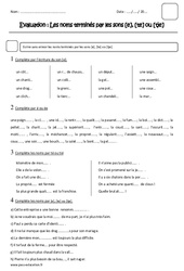 Noms terminés par les sons e, te ou tje - Cm1 - Evaluation - PDF à imprimer