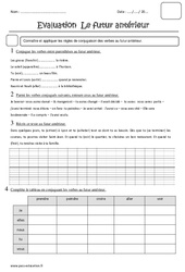 Futur antérieur - Cm2 - Evaluation - PDF à imprimer