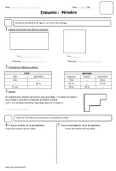 Périmètre - Cm1 - Evaluation - PDF à imprimer