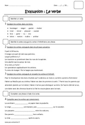 Verbe conjugué, infinitif - Ce2 - Evaluation - PDF à imprimer