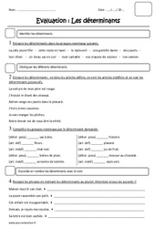 Déterminants - Ce2 - Evaluation - PDF à imprimer