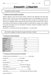 Imparfait - Ce2 - Evaluation - PDF à imprimer