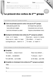 Présent des verbes du 2ème groupe - Ce2 - Evaluation - Bilan - PDF à imprimer