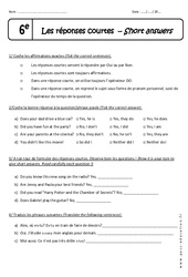 Phrase interrogative - Yes No questions - 6ème - Révisions - PDF à imprimer