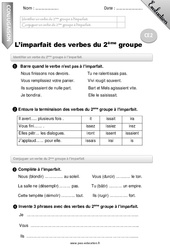 Imparfait des verbes du 2ème groupe - Ce2 - Evaluation - Bilan - PDF à imprimer