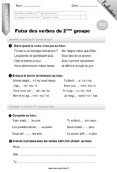 Futur des verbes du 2ème groupe - Ce2 - Evaluation - Bilan - PDF à imprimer